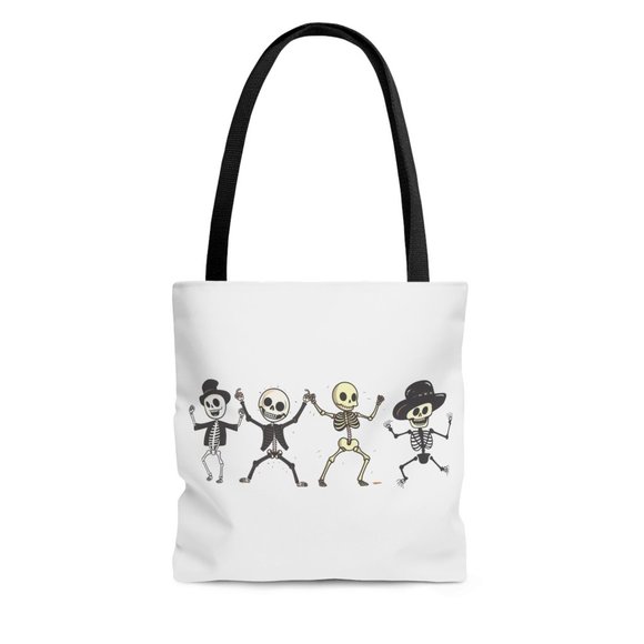 Dancing Skeleton | Halloween Trick or Treat Bag | Halloween Fall Tote Bag - Picture 7 of 10